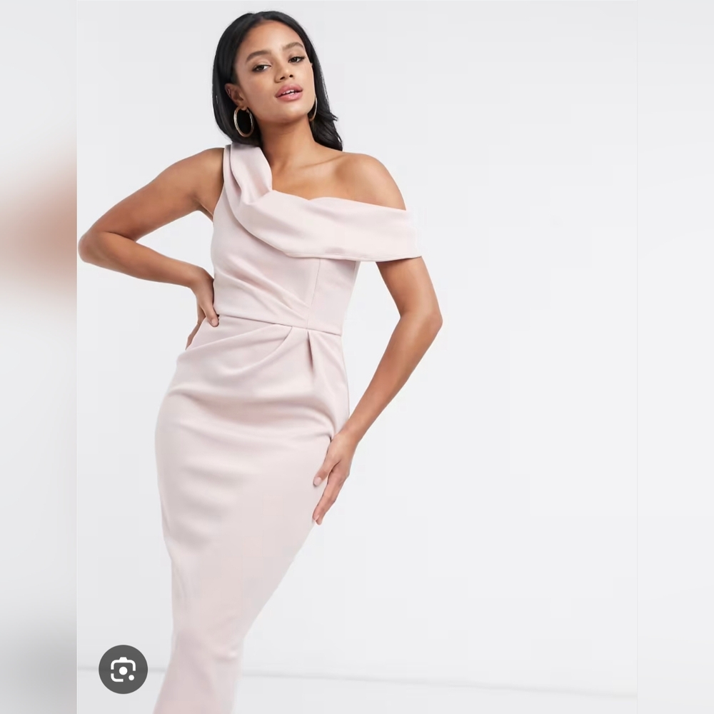 ASOS Elegant Pink Off-Shoulder Dress
